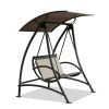 2-Seat Patio Swing Chair, Outdoor Porch Swing with Adjustable Canopy and Durable Steel Frame, Patio Swing Glider for Garden, Deck, Porch, Backyard