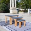 Set of Three Aluminum Square Tables for Indoor and Outdoor Use