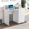 FCH 110*50*95cm Particleboard Paste Triamine Desktop Storage Layer Three Drawers Computer Desk White Wood Grain