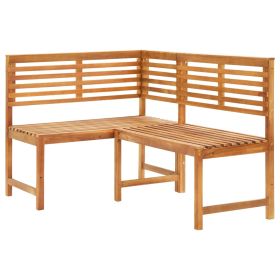 Patio Corner Bench 55.1" Solid Acacia Wood