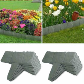 20 PCS Cobbled Stone Effect Plastic Garden Lawn Border Edging