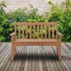 49in Vertical Backrest Teak Color HDPE Bench