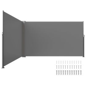 VEVOR Retractable Side Awning, 71''x 236'' Full Aluminum Rust-Proof Patio Sunshine Screen, Outdoor Privacy Divider & Wind Screen, Works for Courtyard,