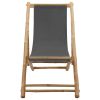 Deck Chair Bamboo and Canvas Dark Gray