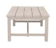 Durable Aluminum Coffee Table - Solid Construction, Weather-Resistant Surface - Whitewashed Birch Look, Dual Stretchers