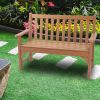 49in Vertical Backrest Teak Color HDPE Bench