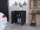 Lewis Storage Cabinet Base, Four Caster, Double Door Cabinet, Two Interior Shelves