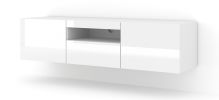 AURA 150 TV STAND / 59,06 in white matt / white gloss