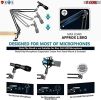 5 Core Microphone Arm Stand, Upgraded Adjustable Suspension Boom Scissor Arm Mic Stand 42 inch with Pop Filter, 3/8" to 5/8" Adapter, Mic Clip Shock M