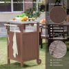 Outdoor Grilling Table with Storage,Stainless Steel Countertop Kitchen Island Cart with Storage Cabinet,Outdoor Grill Table for BBQ,Patio Cabinet with