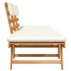 Patio Bench with Cushions 2-in-1 74.8" Solid Acacia Wood