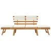 Patio Bench with Cushions 2-in-1 74.8" Solid Acacia Wood