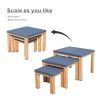 Set of Three Aluminum Square Tables for Indoor and Outdoor Use