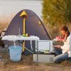 Fish Cleaning Table with 2 Sinks and 360° Rotatable Faucet