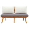 Patio Bench with Cushions 45.3" Solid Acacia Wood