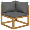 2-seater Patio Bench with Dark Gray Cushions