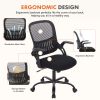 Sweetcrispy Office Mid Back Ergonomic Mesh Computer Desk Larger Seat Executive Height Adjustable Swivel Task Chair with Lumbar Support