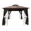 10x10 Outdoor Patio Gazebo Canopy Tent With Ventilated Double Roof And Mosquito net(Detachable Mesh Screen On All Sides),Suitable for Lawn, Garden, Ba