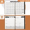 2024 2025 HARDCOVER Leather Planner Weekly Monthly 8.5x1 Inch Academic Planner Business Personal or Student Pen Holder Bookmark Notes Pages Thick Pape