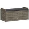 Storage Bench with Cushion Gray 45.3"x20.1"x20.5" Poly Rattan