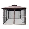 10x10 Outdoor Patio Gazebo Canopy Tent With Ventilated Double Roof And Mosquito net(Detachable Mesh Screen On All Sides),Suitable for Lawn, Garden, Ba