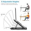 360º Rotating Laptop Riser Stand Foldable Desk Laptop Riser Tablet PC Holder with Phone Stand 8 Level Adjustable Height Inbuilt Handle for Home Office