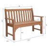 49in Vertical Backrest Teak Color HDPE Bench