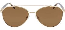 Nautica Polarized Men's Matte Gold-Tone/Brown Aviator Sunglasses - N5138S-720