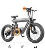 Road E-Bike 20'x4.0'  Fat Tire 500W with 48V20AH Li-ion Battery, Shimano 7 Speed E-Bike Suitable for city beach snow off-road