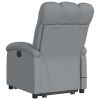 Electric Stand up Massage Recliner Chair Light Gray Fabric