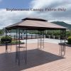 13x10 Ft Patio Double Roof Gazebo Replacement Canopy Top Fabric,Brown