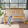 Patio Foldable Bench with Curved Backrest and Armrest