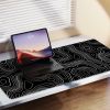 Large Gaming Mouse Pad Black Topographic Contour Mouse Pad with Stitched Edges & Nonslip Rubber Base Extended XL Long Mousepad Big Desk Mat for Compan