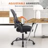 Sweetcrispy Office Mid Back Ergonomic Mesh Computer Desk Larger Seat Executive Height Adjustable Swivel Task Chair with Lumbar Support