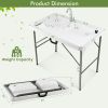 Fish Cleaning Table with 2 Sinks and 360° Rotatable Faucet