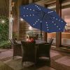 9' Solar Umbrella 32 LED Lighted Patio Umbrella Table Market Umbrella with Push Button Tilt/Crank Outdoor Umbrella for Garden, Deck, Backyard and Pool