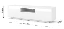 AURA 150 TV STAND / 59,06 in white matt / white gloss