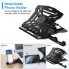 360º Rotating Laptop Riser Stand Foldable Desk Laptop Riser Tablet PC Holder with Phone Stand 8 Level Adjustable Height Inbuilt Handle for Home Office