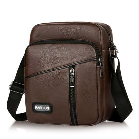 Men's Vintage PU Leather Shoulder Bag (Color: Black)