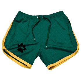 Men Gym Fitness Shorts Bodybuilding sports Jogging shorts Male 2022 Summer Cool Breathable Mesh casual men Shorts Sweatpants (Color: Green yellow, size: XL)