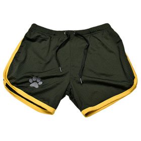 Men Gym Fitness Shorts Bodybuilding sports Jogging shorts Male 2022 Summer Cool Breathable Mesh casual men Shorts Sweatpants (Color: Black yellow, size: M)