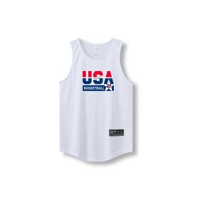 Loose Men Running Vest 2022 Outdoor street basketball Gym Sleeveless Letter Print Shirt Quick Dry Fitness Bodybuilding Tank Tops (Color: 870 vest15, size: XL)