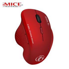 Ergonomic Mouse Wireless Mouse Computer Mouse For PC Laptop 2.4Ghz USB Mini Mause 1600 DPI 6 buttons Optical Mice (Color: Red Mouse, Ships From: China)