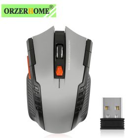 2.4GHz Wireless Mouse Optical Mice with USB Receiver Gamer 1600DPI 6 Buttons Mouse For Computer PC Laptop Accessories (Color: Gray)