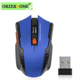 2.4GHz Wireless Mouse Optical Mice with USB Receiver Gamer 1600DPI 6 Buttons Mouse For Computer PC Laptop Accessories (Color: Blue)