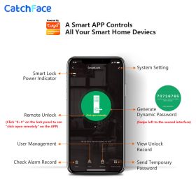 Electronic Fingerprint Biometric Frosted Panel Digital Smart Door Lock WiFi TUYA or TTLock APP Password IC Card Security (Color: TTLock and Gteway, Ships From: China)