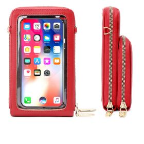 Crossbody Cellphone Purse Women Touch Screen Bag (Color: Red)