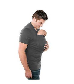 Men's Kangaroo Dad T-shirts Baby Carrier T-shirt (Color: Gray, size: M)