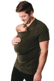 Men's Kangaroo Dad T-shirts Baby Carrier T-shirt (Color: Green, size: L)