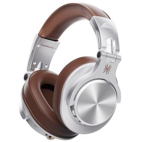 A70 Bluetooth 5.2 Headphones Stereo Over Ear Wireless Headset Professional Recording Studio Monitor DJ Headphones (Color: Silver, Ships From: China)